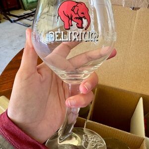 Delirium Beer Glasses | Set of 6 | Pink Elephant | Belgian Brewery Glassware